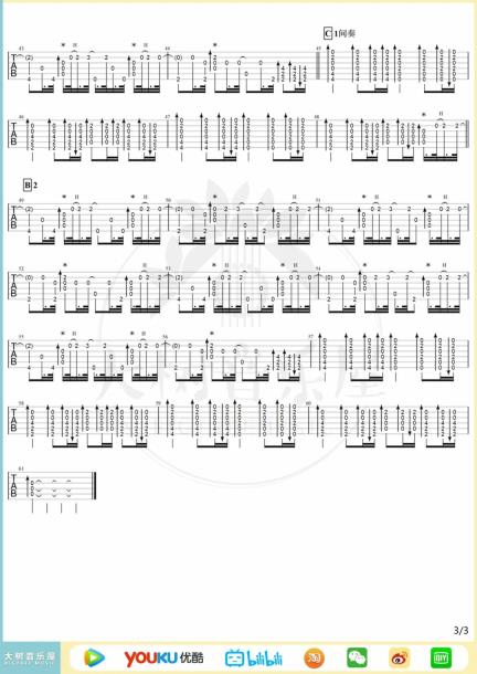 粉色海洋指弹吉他谱_周杰伦_高清独奏谱_指弹吉他教学视频3